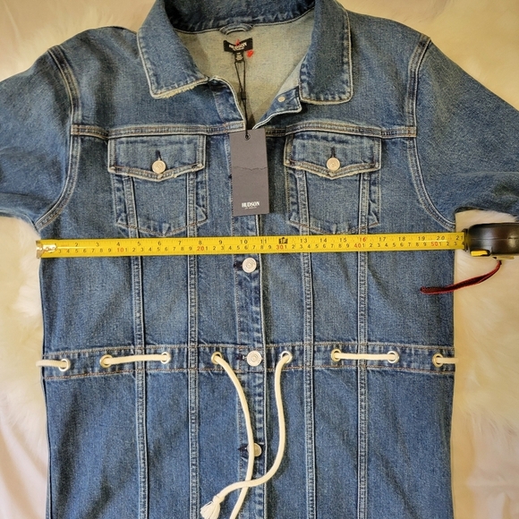 HUDSON Denim Button-Up Dress with Drawstring Waist - Picture 14 of 16